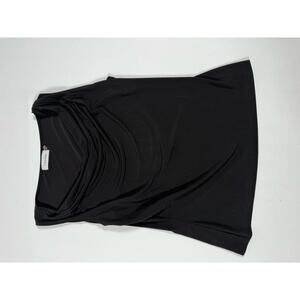 Calvin Klein Black Sleeveless Top with Draped Neckline M